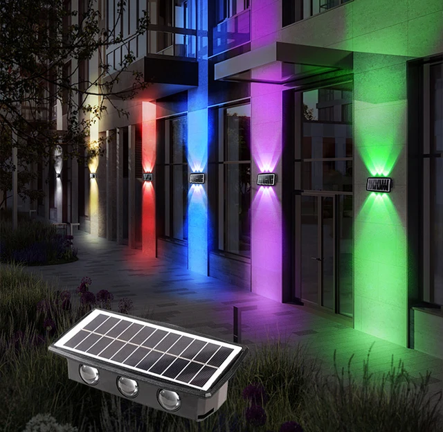 LUCES SOLARES RGB DE PARED EXTERIOR 6 LED - BG Electronic +Plus