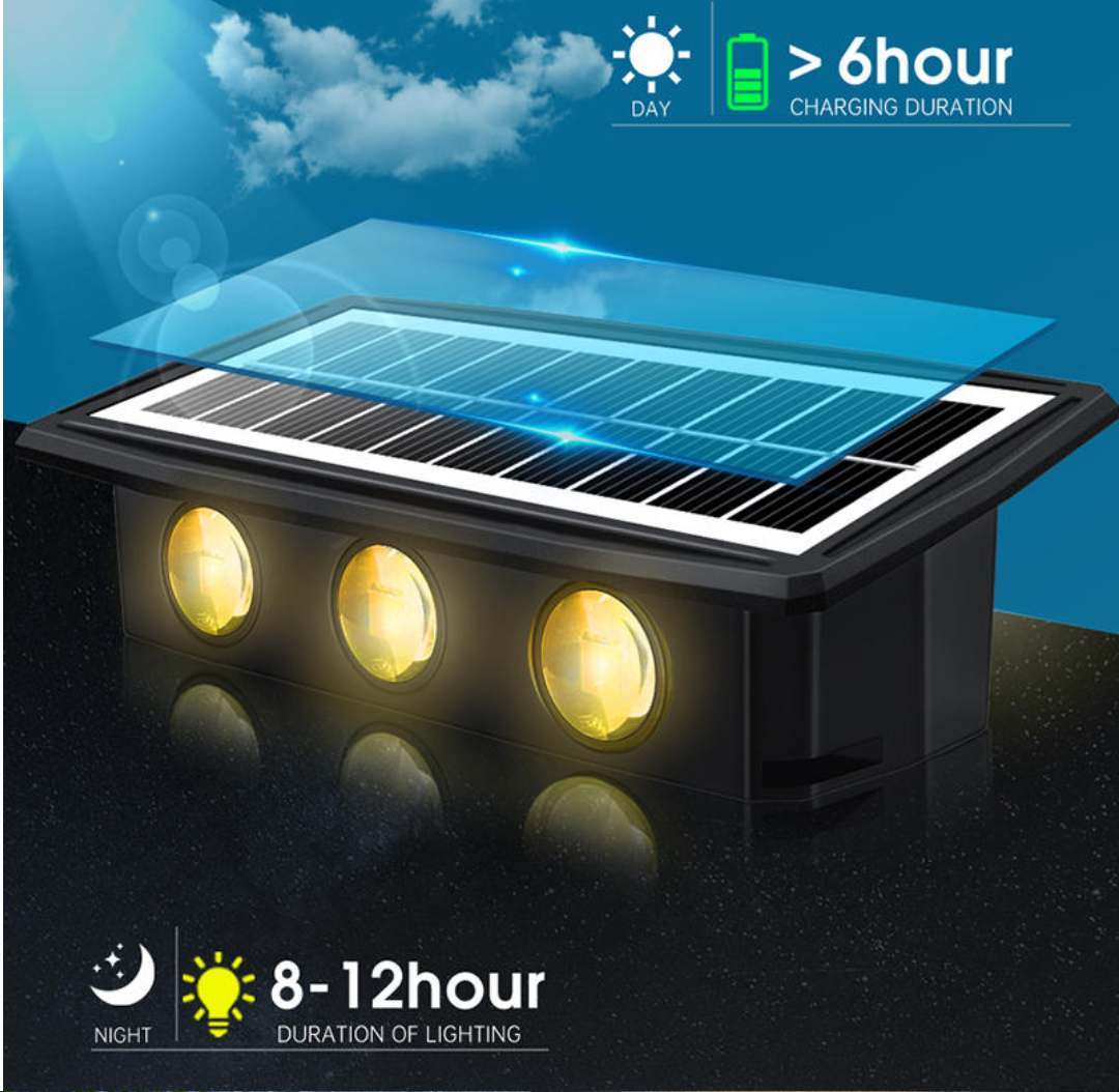 LUCES SOLARES RGB DE PARED EXTERIOR 6 LED - BG Electronic +Plus