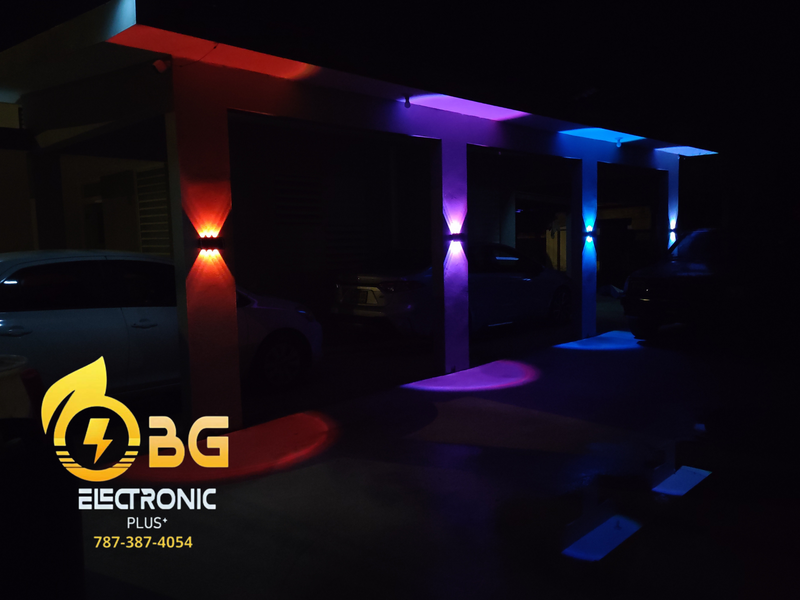 LUCES SOLARES RGB DE PARED EXTERIOR 6 LED - BG Electronic +Plus